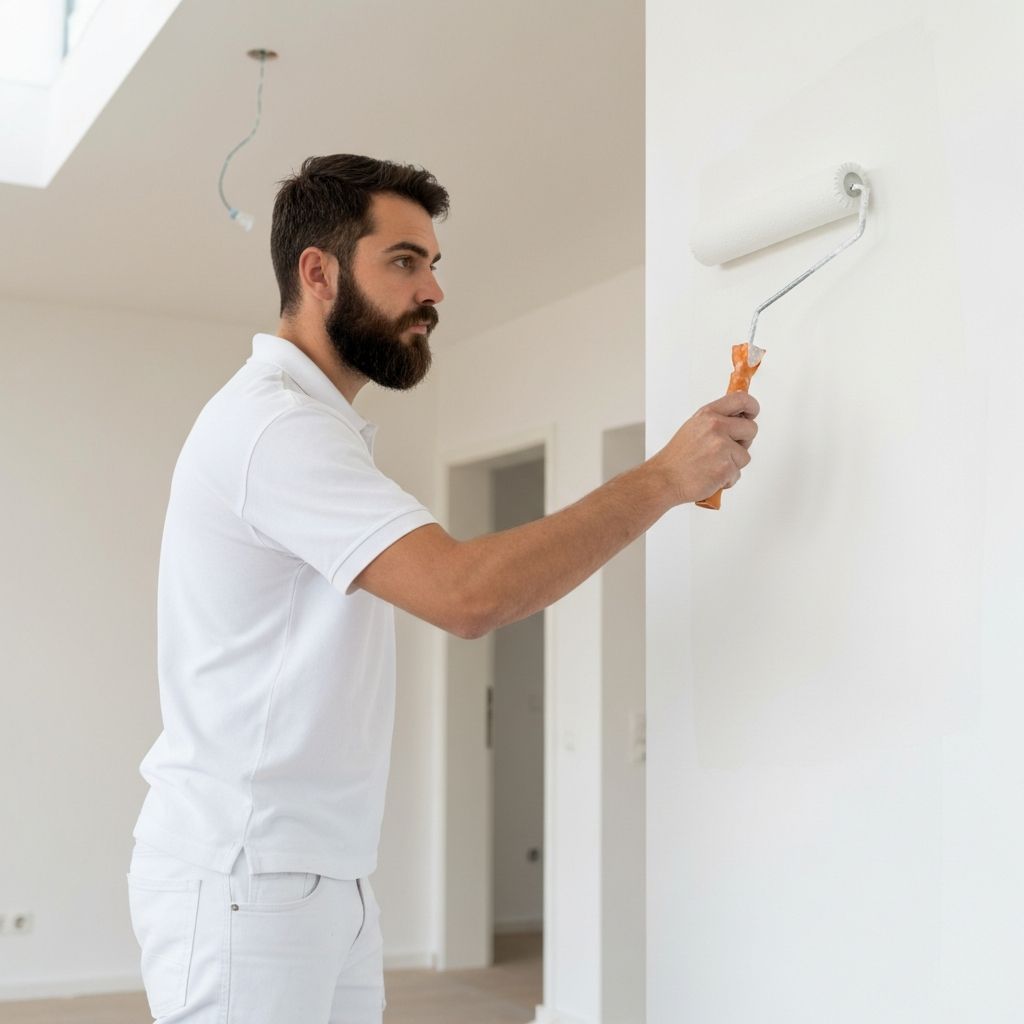 Professioneller Maler bei Innenraumgestaltung
